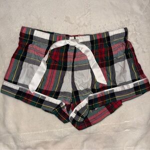 Victoria's Secret Plaid Pajama Shorts XS w/ Front Tie Bow